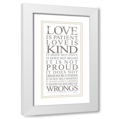 Love Is White Modern Wood Framed Art Print with Double Matting by Marrott, Stephanie