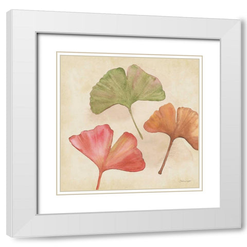 Ginkgos In Fall White Modern Wood Framed Art Print with Double Matting by Marrott, Stephanie