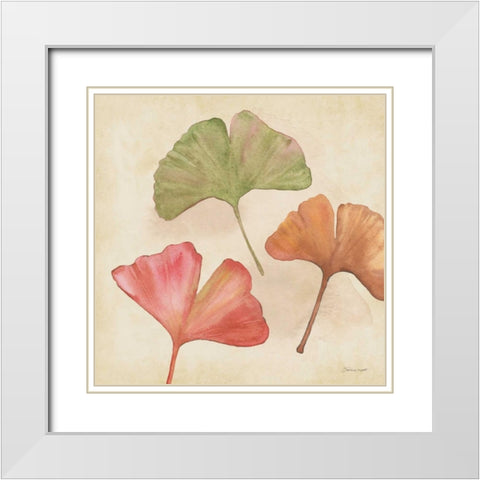 Ginkgos In Fall White Modern Wood Framed Art Print with Double Matting by Marrott, Stephanie
