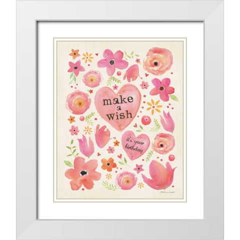 A Wish White Modern Wood Framed Art Print with Double Matting by Marrott, Stephanie
