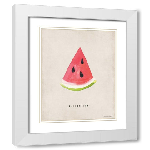 Watermelon White Modern Wood Framed Art Print with Double Matting by Marrott, Stephanie