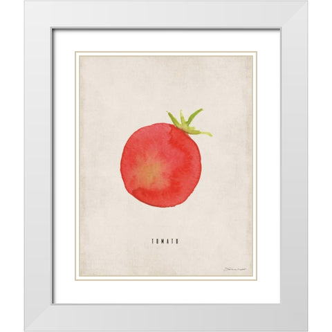 Tomato White Modern Wood Framed Art Print with Double Matting by Marrott, Stephanie