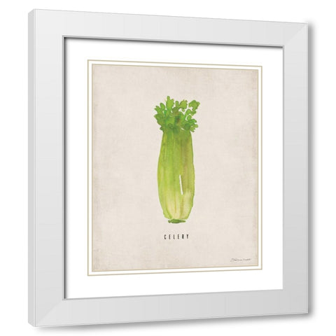 Celery White Modern Wood Framed Art Print with Double Matting by Marrott, Stephanie
