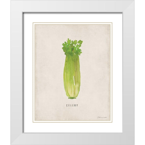 Celery White Modern Wood Framed Art Print with Double Matting by Marrott, Stephanie
