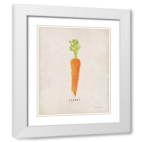 Carrot White Modern Wood Framed Art Print with Double Matting by Marrott, Stephanie