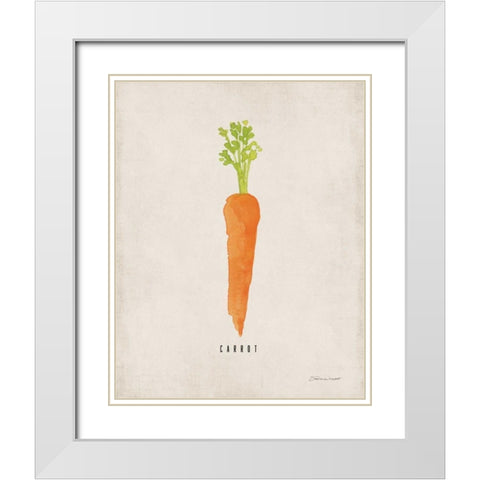 Carrot White Modern Wood Framed Art Print with Double Matting by Marrott, Stephanie
