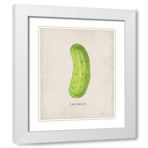 Cucumber White Modern Wood Framed Art Print with Double Matting by Marrott, Stephanie