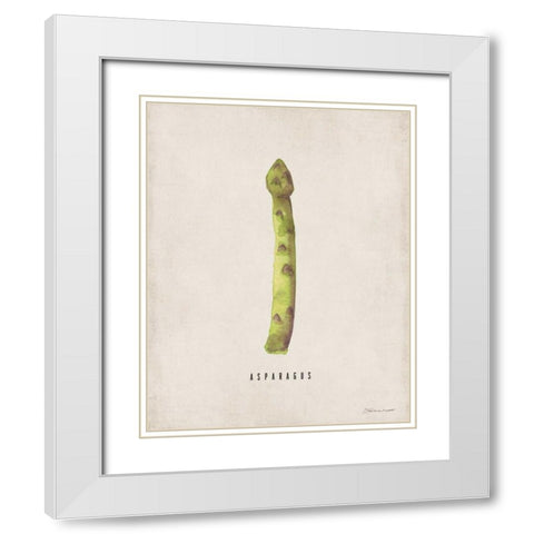 Asparagus White Modern Wood Framed Art Print with Double Matting by Marrott, Stephanie