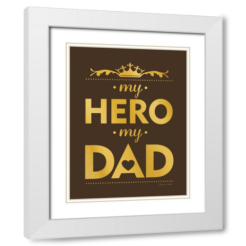 My Hero Gold White Modern Wood Framed Art Print with Double Matting by Marrott, Stephanie
