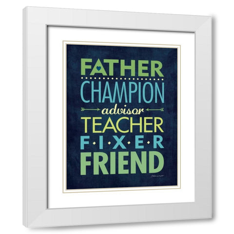 Father White Modern Wood Framed Art Print with Double Matting by Marrott, Stephanie