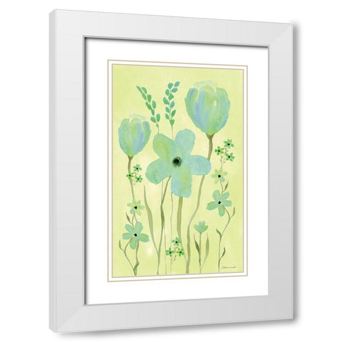 Bluebells White Modern Wood Framed Art Print with Double Matting by Marrott, Stephanie