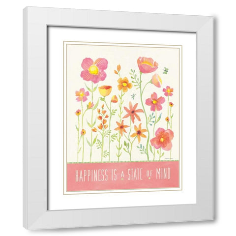 Happiness Garden White Modern Wood Framed Art Print with Double Matting by Marrott, Stephanie