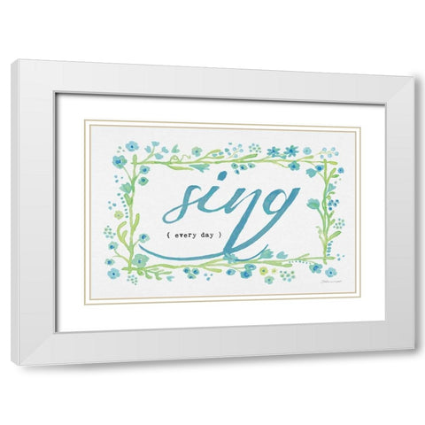 Sing White Modern Wood Framed Art Print with Double Matting by Marrott, Stephanie