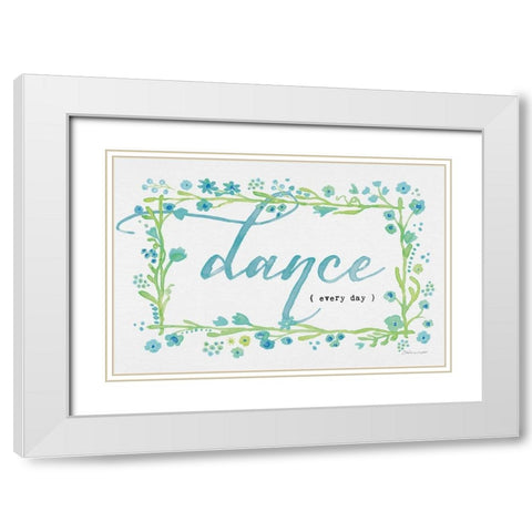 Dance White Modern Wood Framed Art Print with Double Matting by Marrott, Stephanie