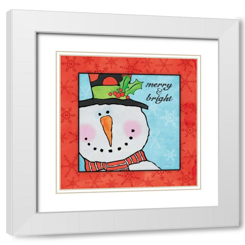 Merry and Bright White Modern Wood Framed Art Print with Double Matting by Marrott, Stephanie