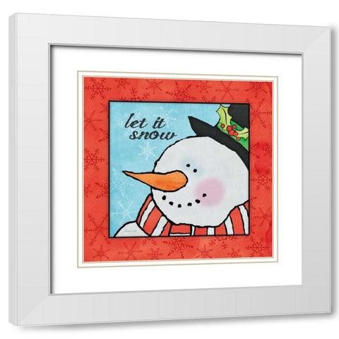 Let it Snow I White Modern Wood Framed Art Print with Double Matting by Marrott, Stephanie