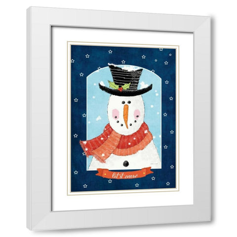 Let it Snow II White Modern Wood Framed Art Print with Double Matting by Marrott, Stephanie
