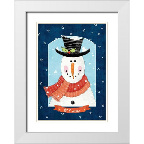 Let it Snow II White Modern Wood Framed Art Print with Double Matting by Marrott, Stephanie