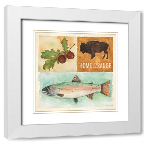 lodge Collage VI White Modern Wood Framed Art Print with Double Matting by Marrott, Stephanie