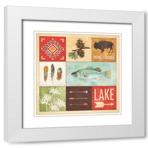 Lodge Collage I White Modern Wood Framed Art Print with Double Matting by Marrott, Stephanie
