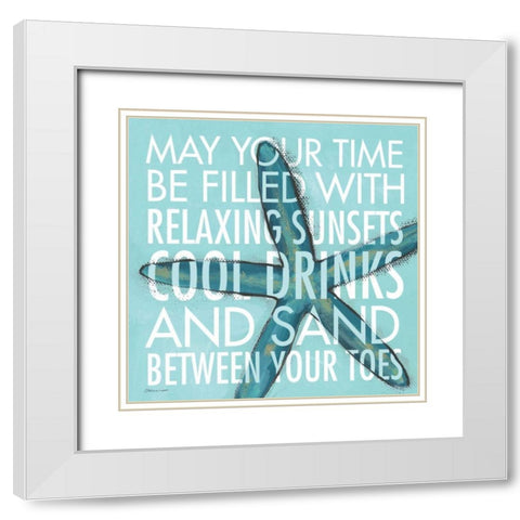 Sand in Your Toes White Modern Wood Framed Art Print with Double Matting by Marrott, Stephanie
