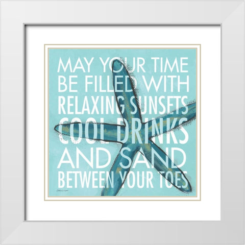 Sand in Your Toes White Modern Wood Framed Art Print with Double Matting by Marrott, Stephanie