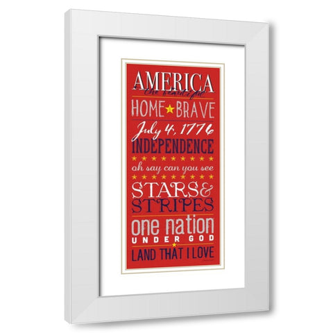 American Red White Modern Wood Framed Art Print with Double Matting by Marrott, Stephanie