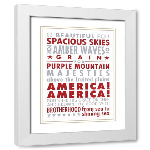 O Beautiful I White Modern Wood Framed Art Print with Double Matting by Marrott, Stephanie