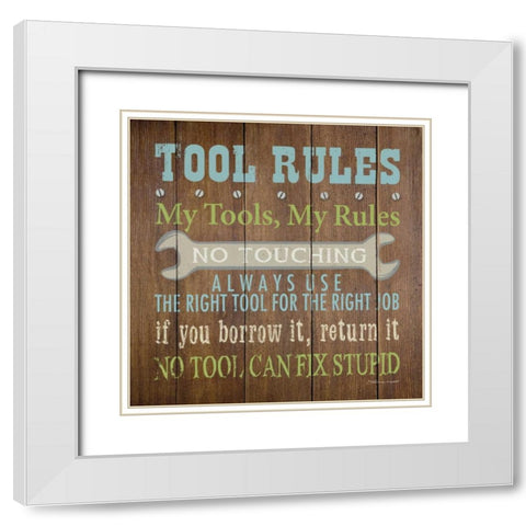 Tool Rules II White Modern Wood Framed Art Print with Double Matting by Marrott, Stephanie