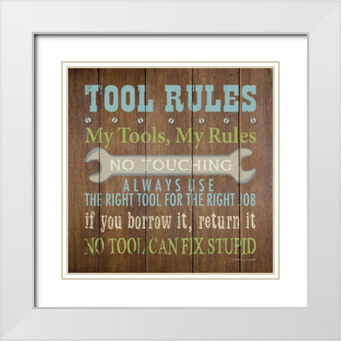 Tool Rules II White Modern Wood Framed Art Print with Double Matting by Marrott, Stephanie