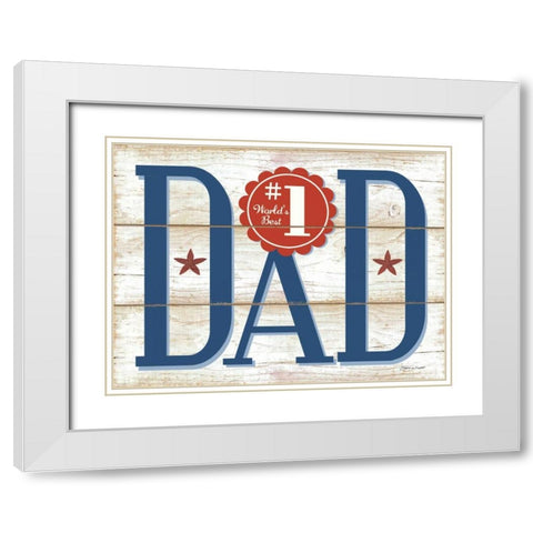#1 Dad F White Modern Wood Framed Art Print with Double Matting by Marrott, Stephanie