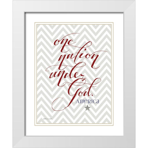 One Nation White Modern Wood Framed Art Print with Double Matting by Marrott, Stephanie