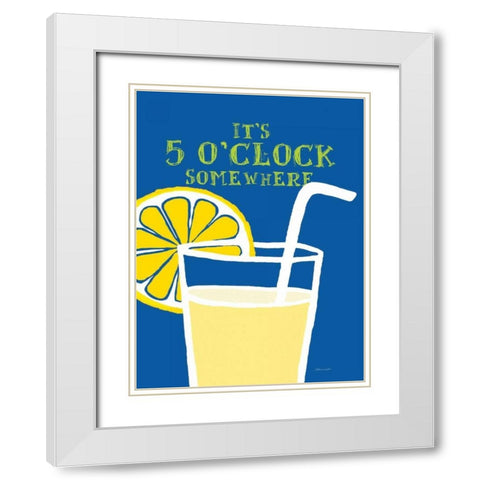 5 OClock White Modern Wood Framed Art Print with Double Matting by Marrott, Stephanie