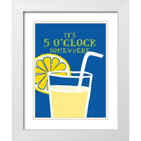 5 OClock White Modern Wood Framed Art Print with Double Matting by Marrott, Stephanie