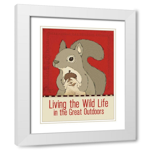 Wild Squirrel White Modern Wood Framed Art Print with Double Matting by Marrott, Stephanie