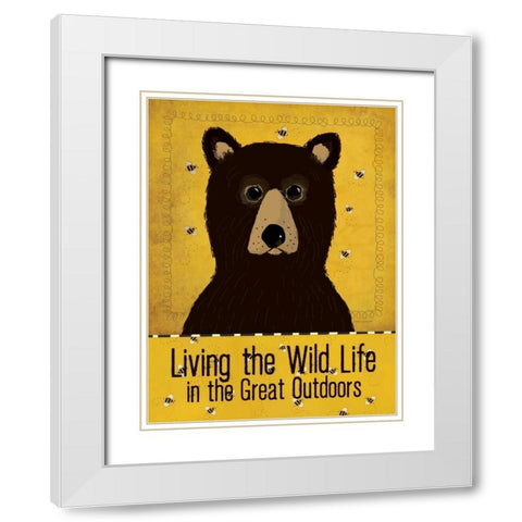 Wild Bear White Modern Wood Framed Art Print with Double Matting by Marrott, Stephanie