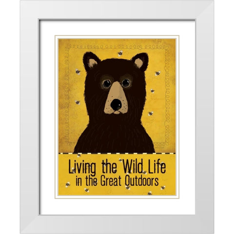 Wild Bear White Modern Wood Framed Art Print with Double Matting by Marrott, Stephanie
