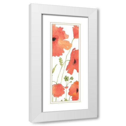 Poppy Field White Modern Wood Framed Art Print with Double Matting by Marrott, Stephanie