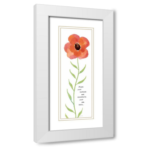 Happy Flower White Modern Wood Framed Art Print with Double Matting by Marrott, Stephanie