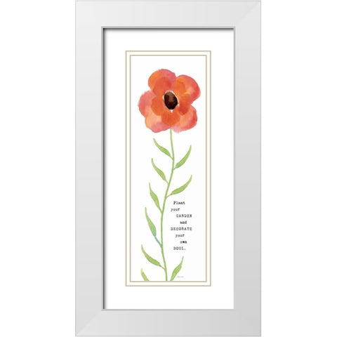 Happy Flower White Modern Wood Framed Art Print with Double Matting by Marrott, Stephanie