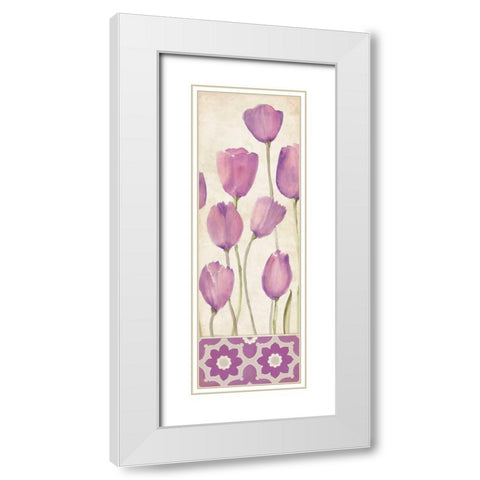 Tulips In Purple White Modern Wood Framed Art Print with Double Matting by Marrott, Stephanie