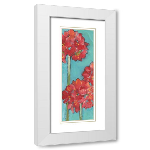 Red Alliums White Modern Wood Framed Art Print with Double Matting by Marrott, Stephanie