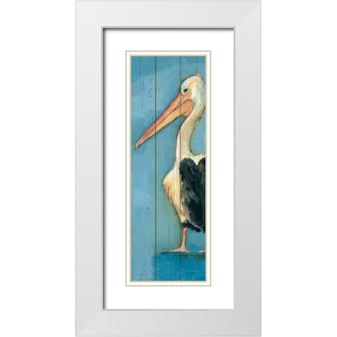 Pelican White Modern Wood Framed Art Print with Double Matting by Marrott, Stephanie