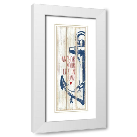 Anchor White Modern Wood Framed Art Print with Double Matting by Marrott, Stephanie