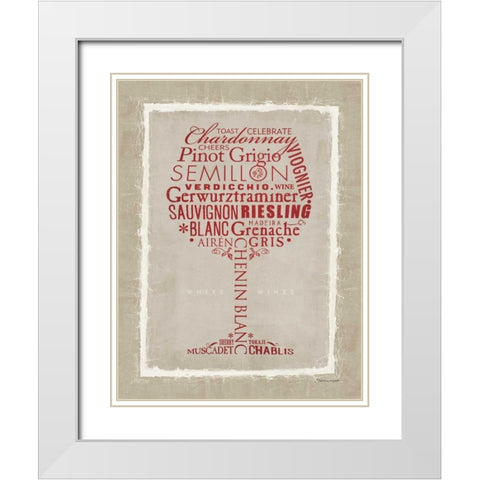 White Wine White Modern Wood Framed Art Print with Double Matting by Marrott, Stephanie