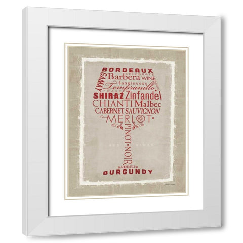 Red Whine White Modern Wood Framed Art Print with Double Matting by Marrott, Stephanie