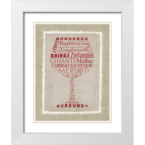Red Whine White Modern Wood Framed Art Print with Double Matting by Marrott, Stephanie