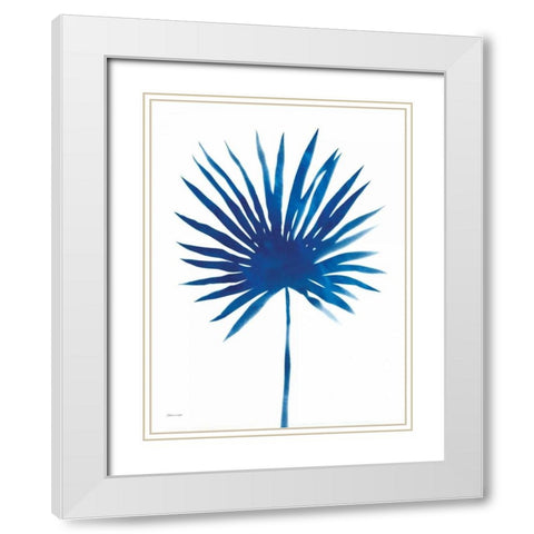 Fan in Blue White Modern Wood Framed Art Print with Double Matting by Marrott, Stephanie