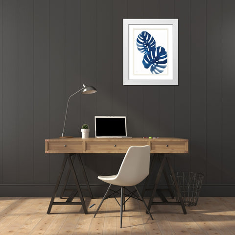 Tropicals in Blue White Modern Wood Framed Art Print with Double Matting by Marrott, Stephanie