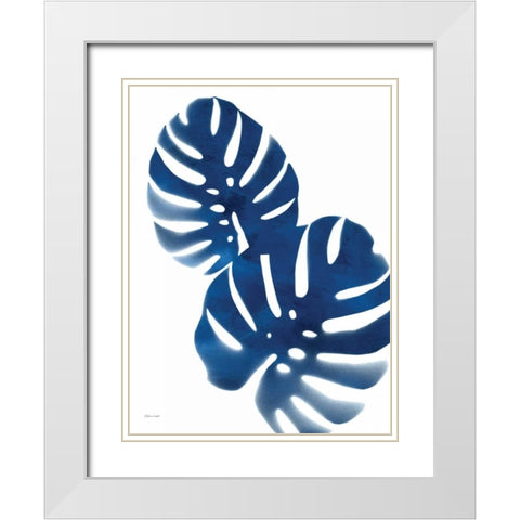 Tropicals in Blue White Modern Wood Framed Art Print with Double Matting by Marrott, Stephanie